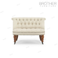 New design accent chair fabric covered 2 seater sofa with wheels